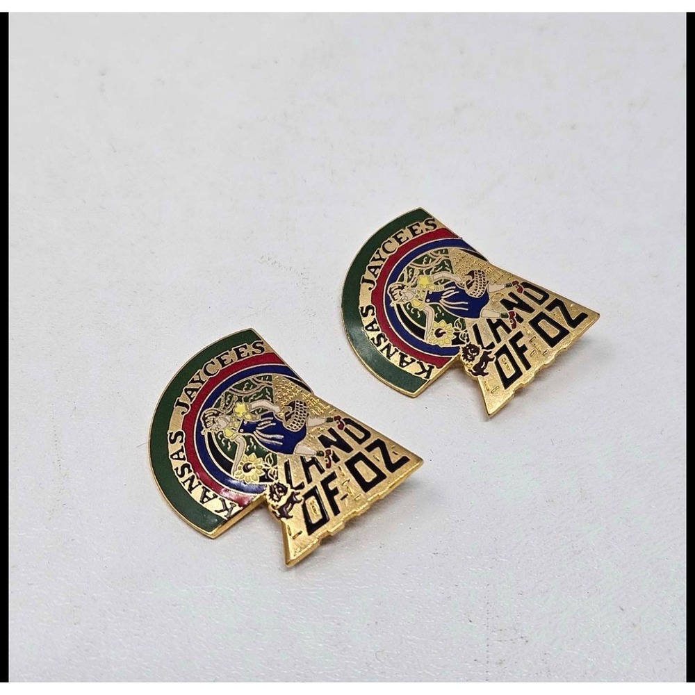 Kansas Jaycees Land of Oz Pin Set OS Gold Enamel Dorothy Wizard of Oz Vintage